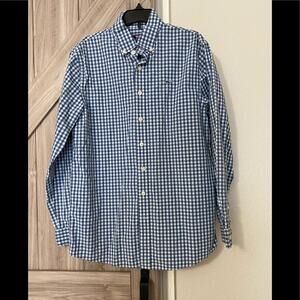 Vineyard vines boys extra-large blue checked whale shirt